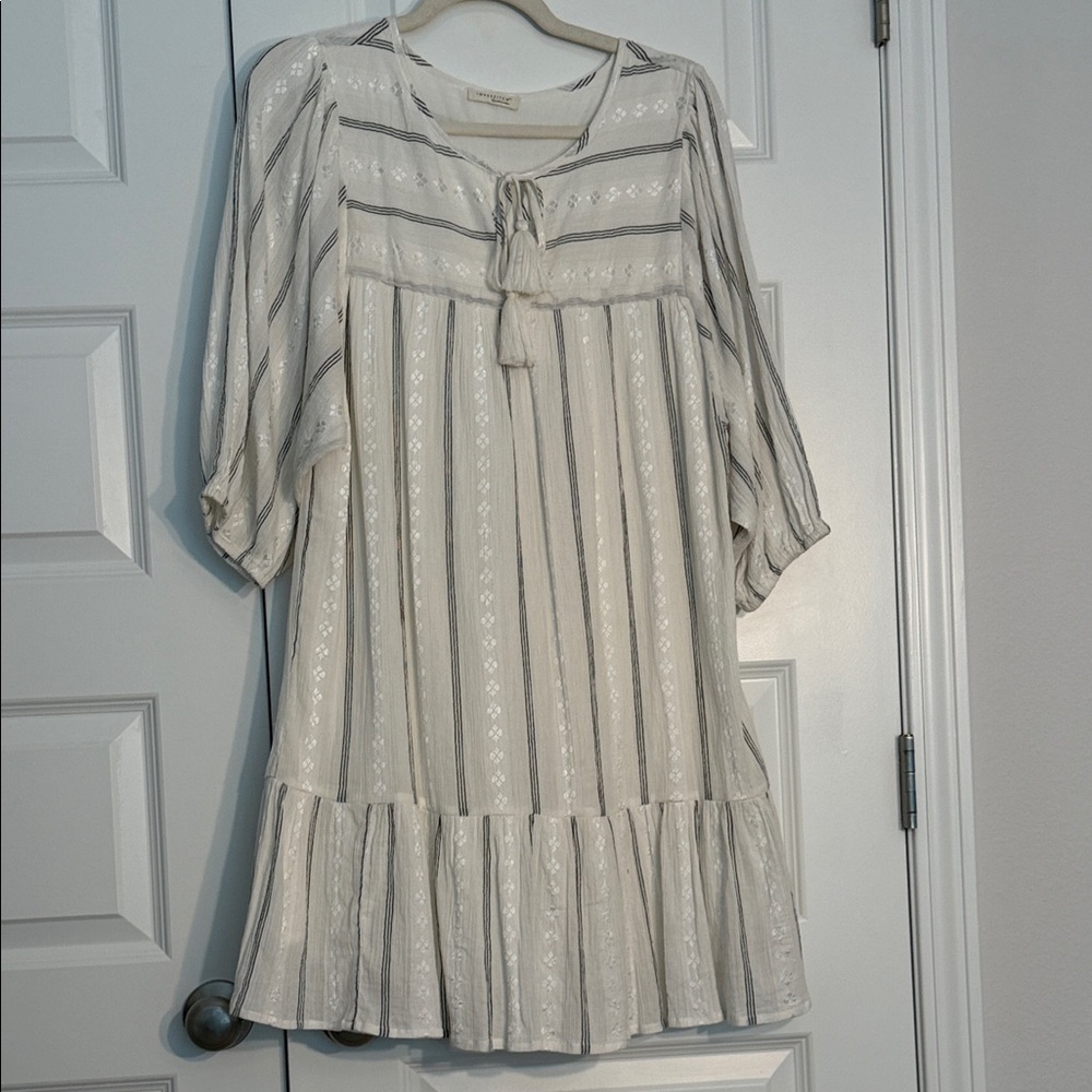 Lovestitch White and Black Striped Dress